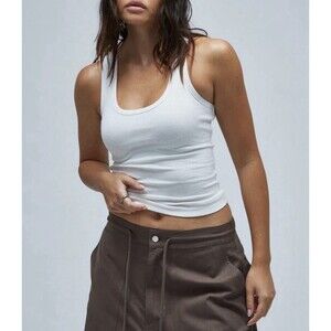 Ecko Red by Ecko Unltd White Ribbed Tank Top Women's Size XXL Y2K